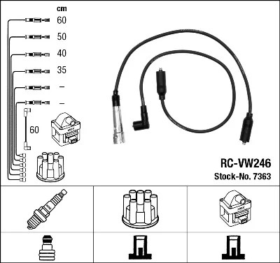 NGK 7363 CABLE DE ARRANQUE RC-VW246 SEAT CORDOBA/  