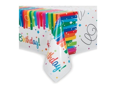 Obrus Rainbow Birthday 137x213cm 1s Urodziny Party