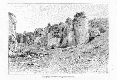 drzeworyt 1898 Die Felsen von Mników Juraformation