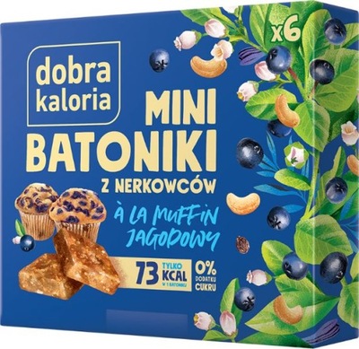 Mini Batoniki z nerkowców a'la muffin jagodowy