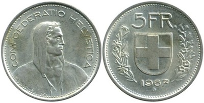 5 franków ( 1967 ) Szwajcaria AG 0,835