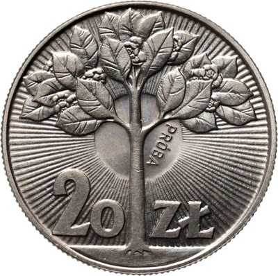 Polska, PRL, 20 złotych 1973, Kwitnące Drzewo, PRÓBA