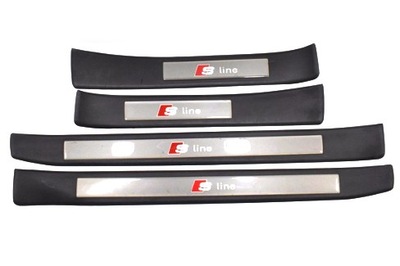 Audi a4 b6 s-line комплект молдинг накладки накладки пороговые внутреннее фото №1