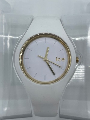 Zegarek damski biały złoty Ice Watch 981 pasek gumowy prezent komunia