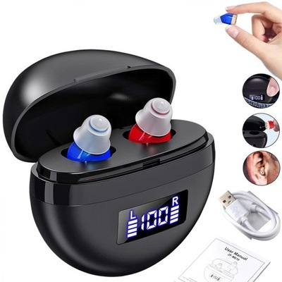 APARAT SŁUCHOWY WZMACNIACZ SŁUCHU AKUMULATOR ETUI DOUSZNY