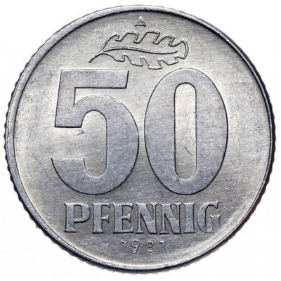 NRD 50 pfennig fenigów 1981 Niemiecka Republika Demokratyczna mennicza