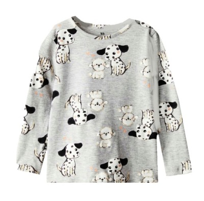 NOWA H&M bluzeczka PIESKI szara 110/116