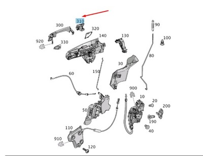 Mb ml w166 передняя часть правый door lock цилиндр cover rhd a20476620259999 фото №1