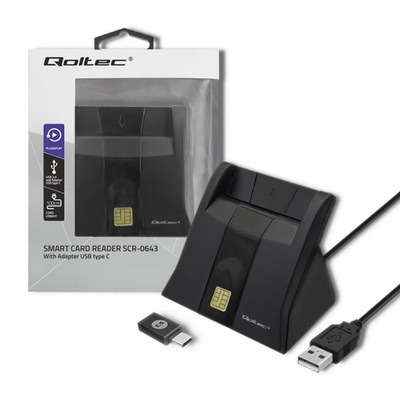 QOLTEC INTELIGENTNY LECTOR CHIPOWYCH MAPAS ID SCR-0643 USB 2.0 USB TIPO C  