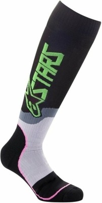 Skarpety MX Plus-2 Socks Black/Green Neo 