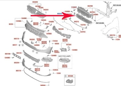 Жалюзі впуск повітря перед kia sportage v 21- фото №1