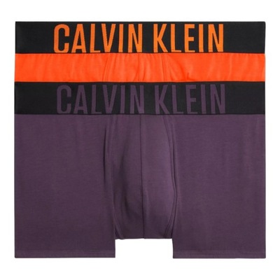 CALVIN KLEIN BOKSERKI MĘSKIE MAJTKI TRUNK 2PK POMARAŃCZOWE/FIOLETOWE r.L