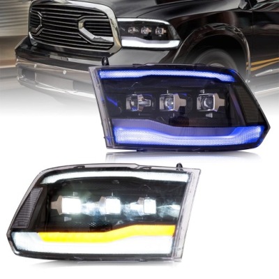 Dodge ram 2009-2018 фара фонари led vland левая +правый  европа черный matrix фото №1