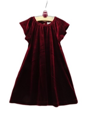 18__next__WELUROWA sukienka dziecięca BORDOWA__98/104