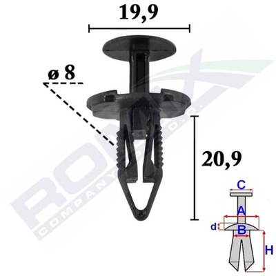 КОЛЫШЕК РАСПОРНЫЙ FIAT PANDA 12- 500L X10SZT 