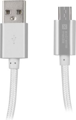 Kabel USB Natec USB A microUSB 1 m Srebrny