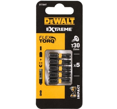 DEWALT KOŃCÓWKI BITY UDAROWE T30 25MM 5SZT DT7384T