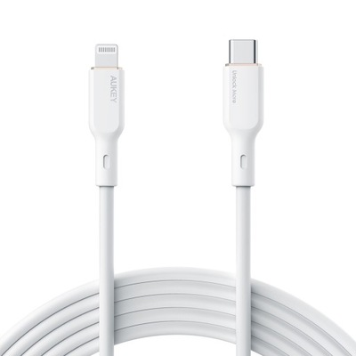Kabel Aukey USB typ C - Apple Lightning 1,8 m biały