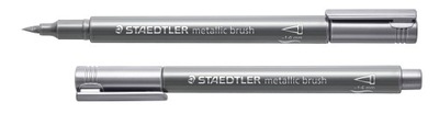 Pisak Staedtler Brush Metallic pędzelek srebrny