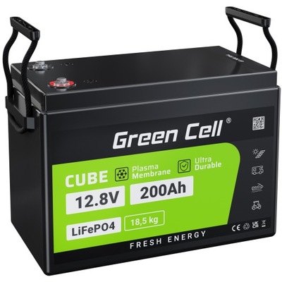 Green Cell Akumulátor LiFePO4 200Ah 12V BMS Lítiový 2560Wh Sklad energie