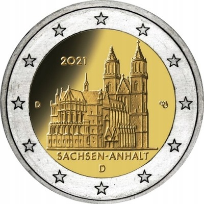 2 euro Niemcy 2021 Sachsen Anhalt Moneta Okolicznościowa Dla Kolekcjonera