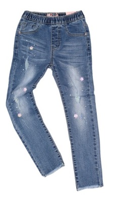 Spodnie dziewczęce jeans wąskie nogawki 134-140