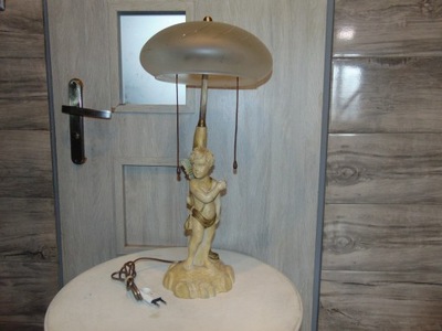 Lampka z amorkiem na biurko,lata 50-60