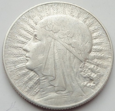 POLSKA - II RP : 5 złotych - Głowa Kobiety - 1932 - znak mennicy - srebro