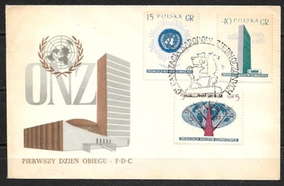 *FDC ROCZNIK 1957 Fi 854-56 B kas. ONZ