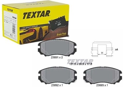 TEXTAR ZAPATAS DE FRENADO PARTE DELANTERA 2389105  