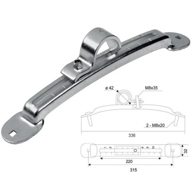 ДЕРЖАТЕЛЬ КРЫЛА NA ТРУБКУ 42MM OCYNKOWANY DAF IVECO MAN SCANIA RENAULT VOLVO