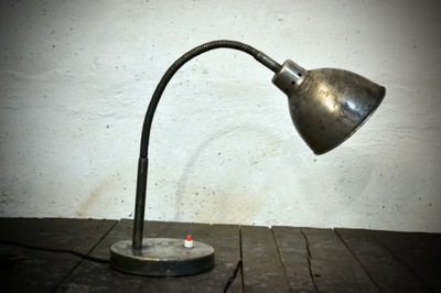 Zabytkowa lampka biurkowa lata 50-te gięte ramie unikat vintage loft retro