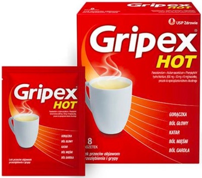 Gripex Hot na przeziębienie i grypę 8 sasz.