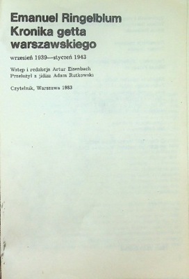 Kronika getta warszawskiego