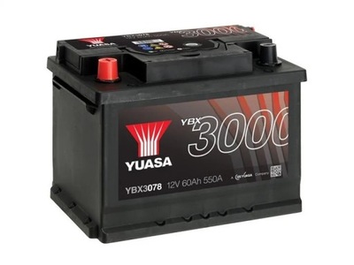 BATERÍA YUASA YBX3000 SMF 12V 60AH 550A(EN) L+  