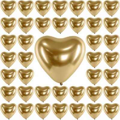 Balony 30cm glossy duże serca złote 50szt