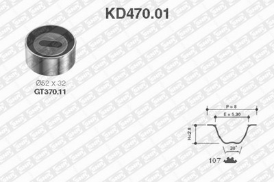 SNR KD470.01 SNR ENGRANAJE DE DISTRIBUCIÓN KPL. Z CORREA NTN INSIDE  