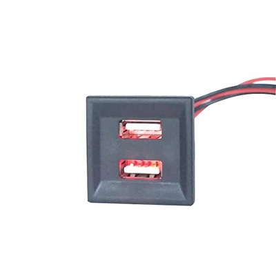 T5 2 porty USB do ładowarki telefonu 2.1A styl ASR czerwony do