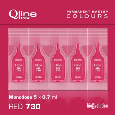 QLINE PRO PIGMENT DO MAKIJAŻU PERNAMENTENGO RED 730 - MONODOSE 5x 0,7ml