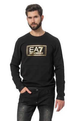 EA7 EMPORIO ARMANI czarna męska bluza z logo r. L