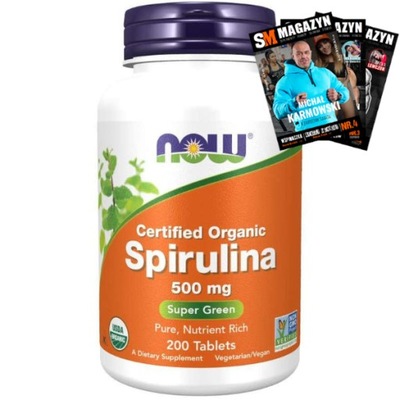 NOW FOODS SPIRULINA 500MG ALGI WEGE DETOX 200T