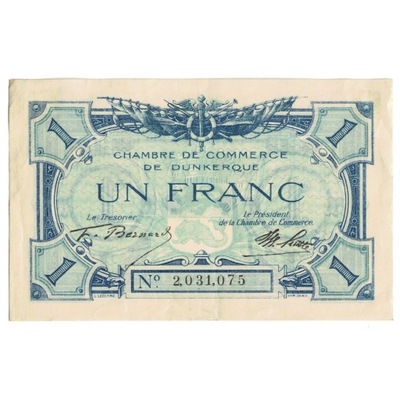 Francja, Dunkerque, 1 Franc, 1919-1921, AU(50-53),
