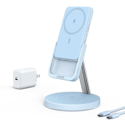 Anker PowerWave Mag-Go 2-in-1 Stand 5KBlue EUPlug
