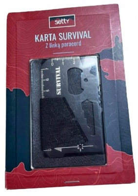 Karta Survival z linką paracord SETTY