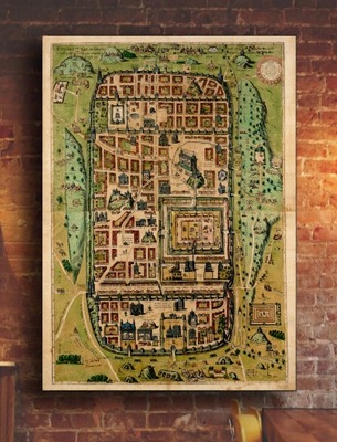 Stara MAPA JERUSALEM Jerozolima 1588 r. 50x40cm