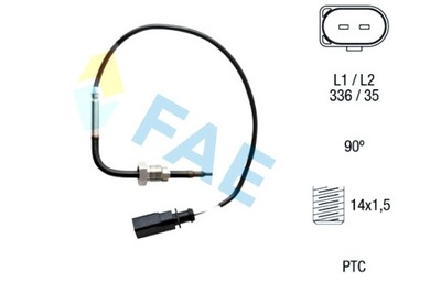 FAE JUTIKLIS TEMPERATŪROS IŠMETAMŲJŲ DUJŲ AUDI A4 ALLROAD B8 A4 B7 A4 B8 A5 A6 