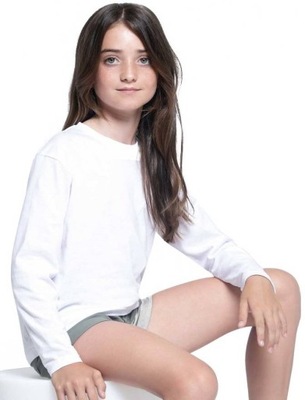 Koszulka dziecięca JHK Z DŁUGIM RĘKAWEM biała 152