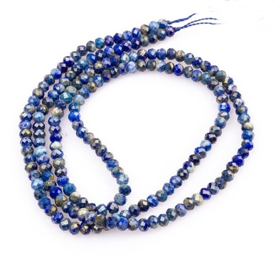 Koraliki Naturalny Lapis Lazuli, Fasetowany, Rondel, 3x2mm, 172szt/36cm/nić