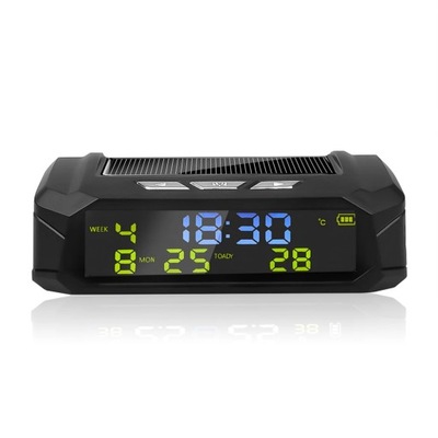 Smart Digital Car Clock Newest Car USB Solar Charging Calendar Time ~73348 