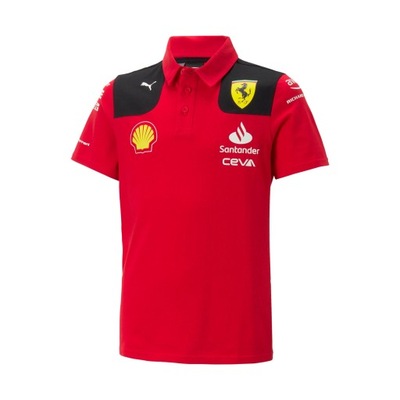 Koszulka Polo dziecięca czerwona Team Ferrari F1 (140 cm (dzieci))